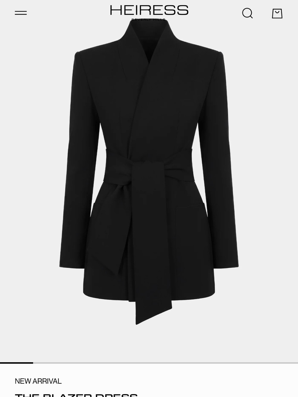 Heiress Tailored Black Belted Blazer Dress